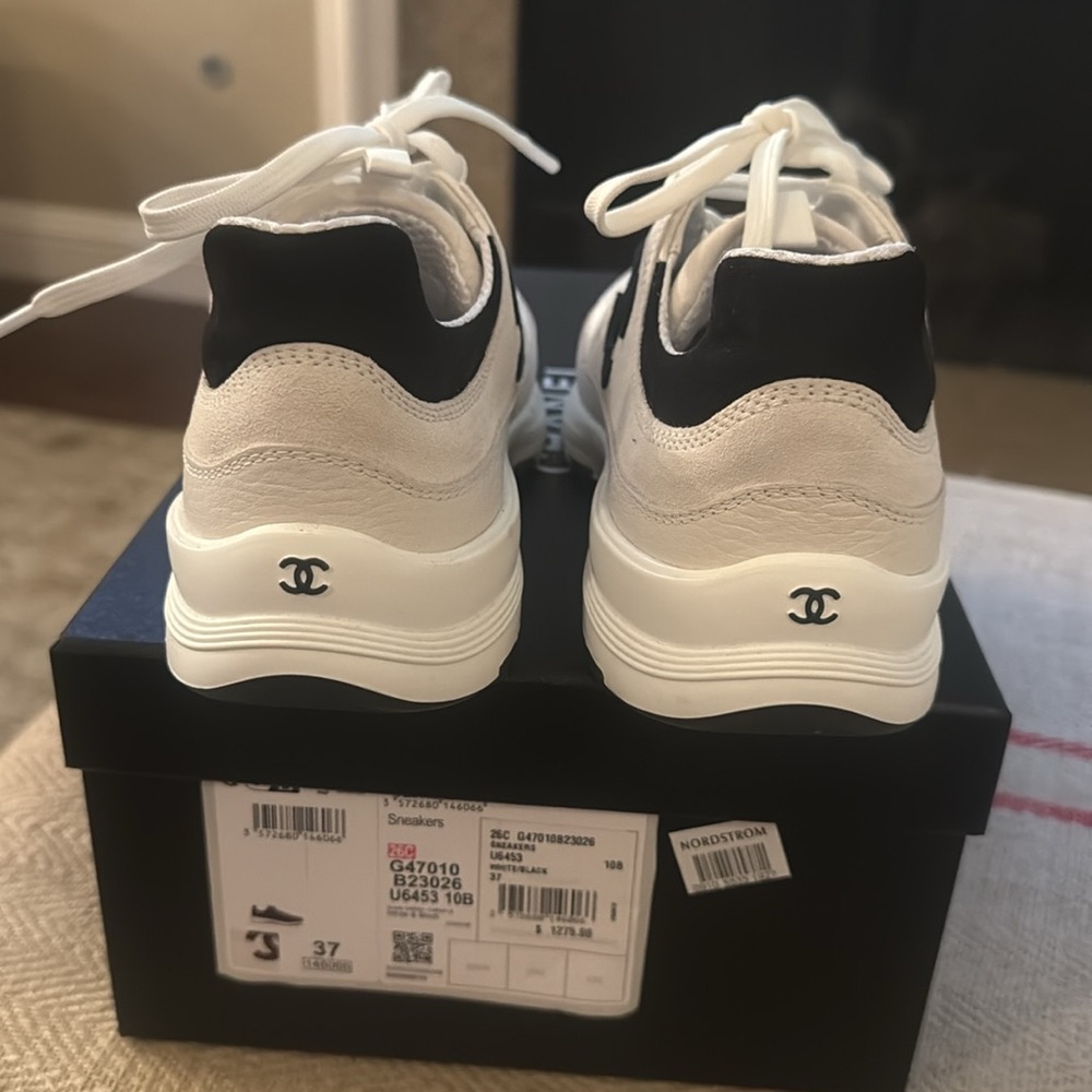 Chanel Black and White Sneakers!! New for Spring and I only wore them twice!! - Picture 2 of 11